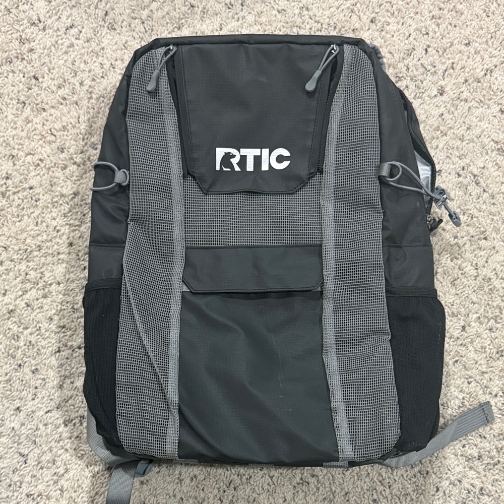 RTIC Black and Gray Backpack cooler